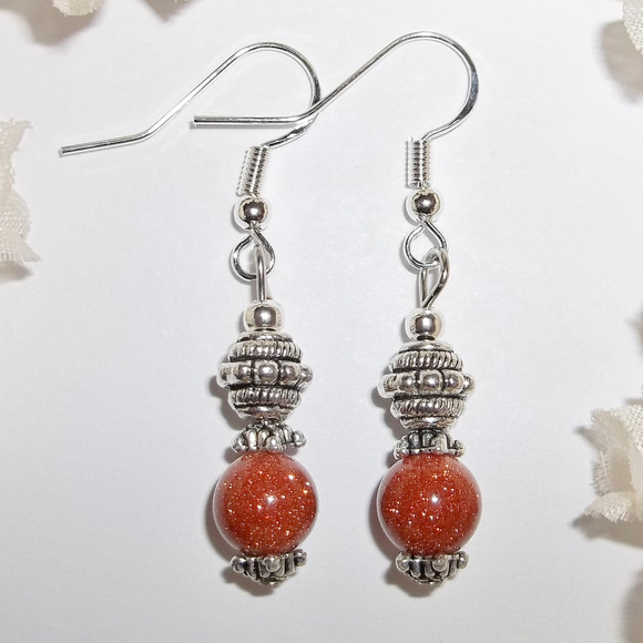wvluckygirl Jewelry - Earrings Sandstone Orange Sparkly Dangle NWT 4092